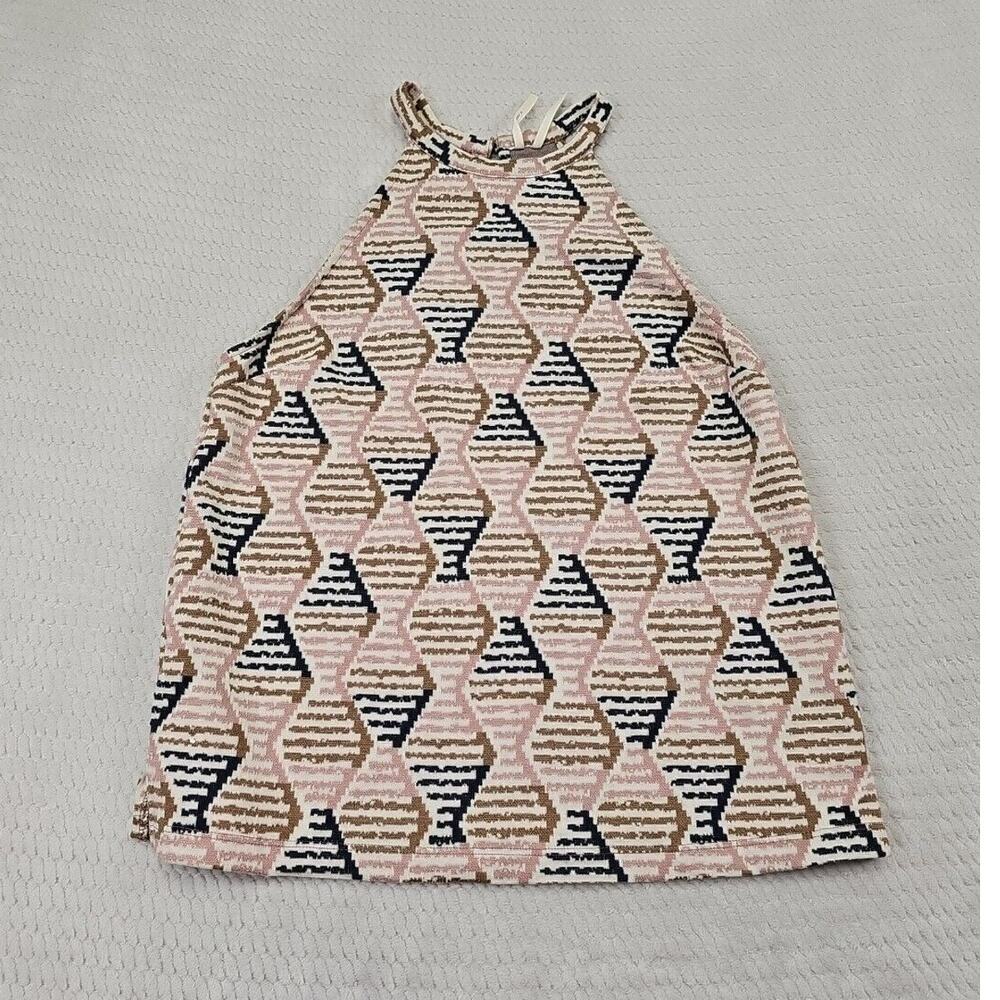 Anthropologie Shirt Womens Small Sleeveless Tank Geometric Pattern Casual Office